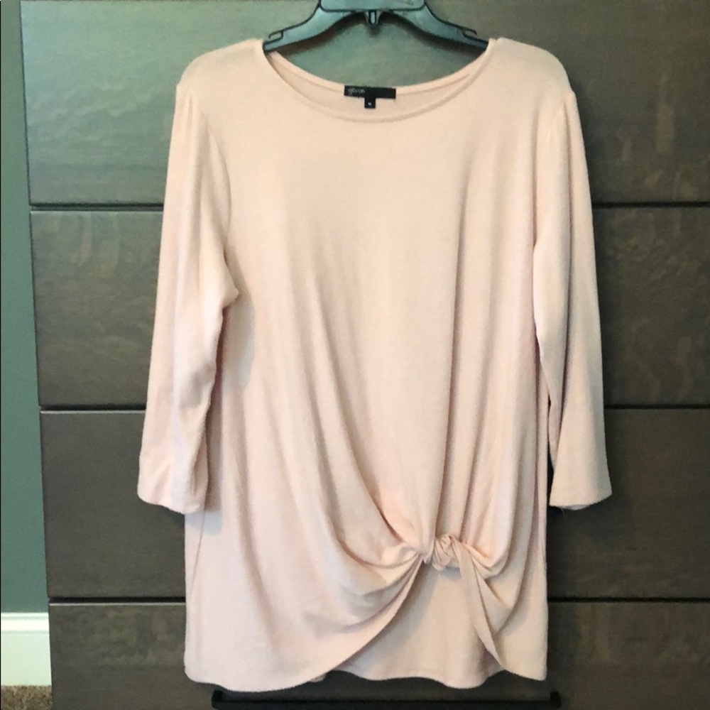 Gibson pink 3/4 sleeve length lightweight sweater